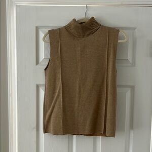 Zara Tan Sleeveless Turtleneck Blouse